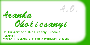 aranka okolicsanyi business card